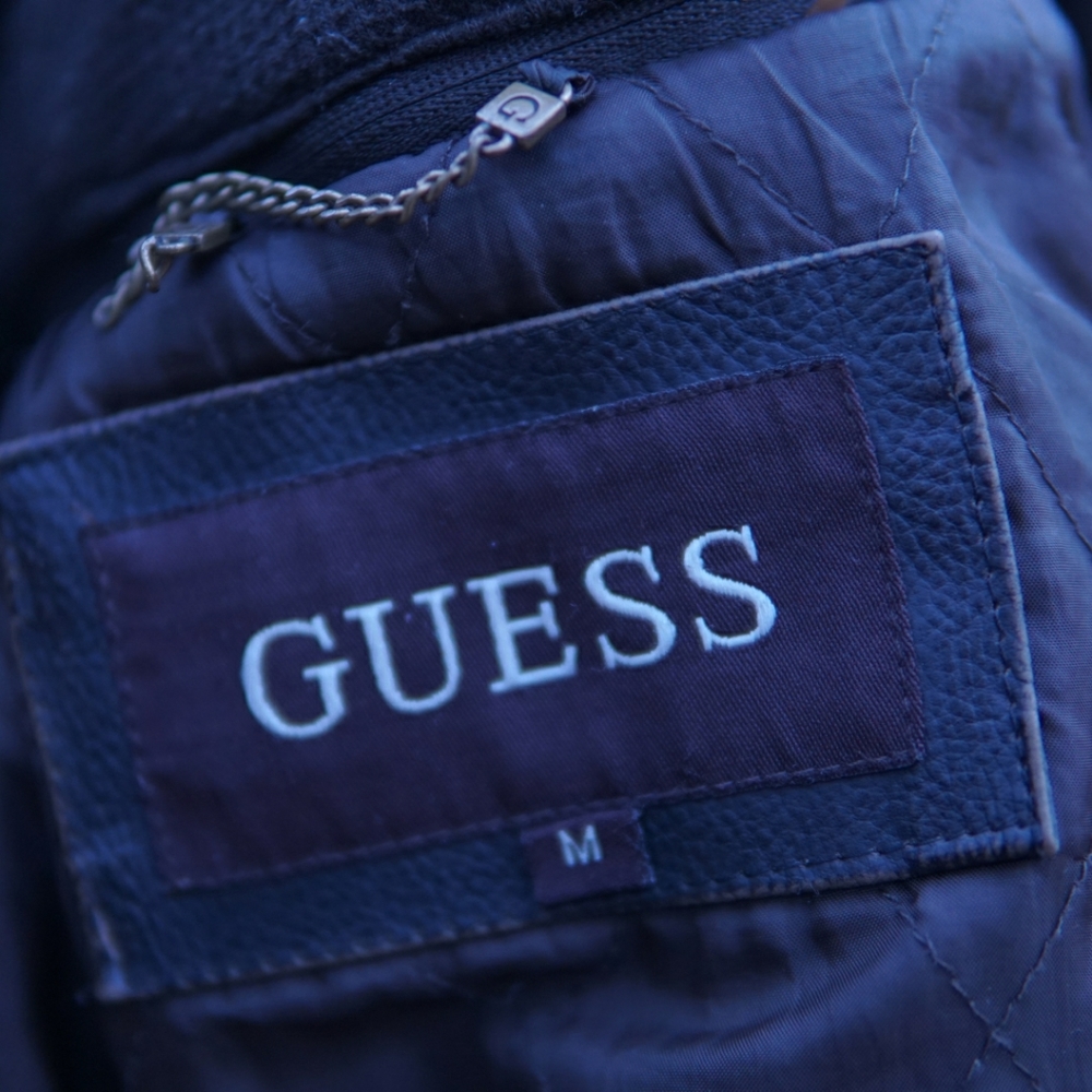 Guess Vintage Leather Jacket with Hoodie - Picture 3 of 3